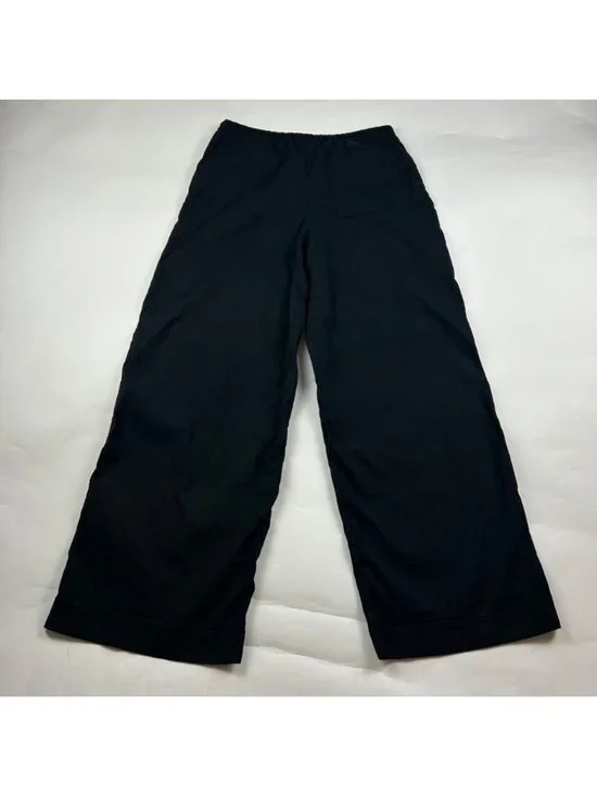 Athleta Black Linen Blend Paradise Wide Leg Lounge Pant S - Picture 6 of 7